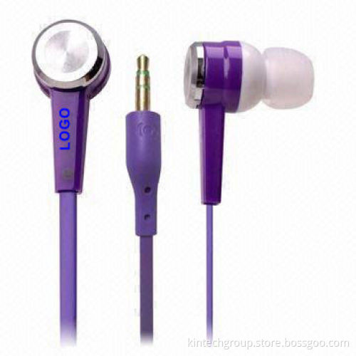 Wired Earphones for iPhone 4S, iPhone and iPad, with Flat Cable, Customized Logos are Accepted